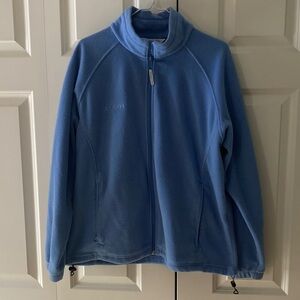 Columbia womens 1X full zip fleece jacket light blue outdoor walking hiking